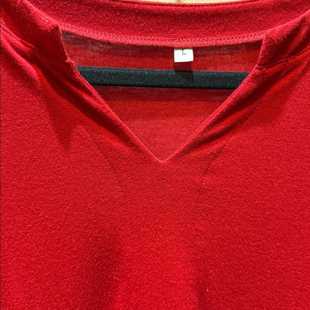 Source Unknown Red Ruffle Sleeve Mini Dress - Picture 5 of 12